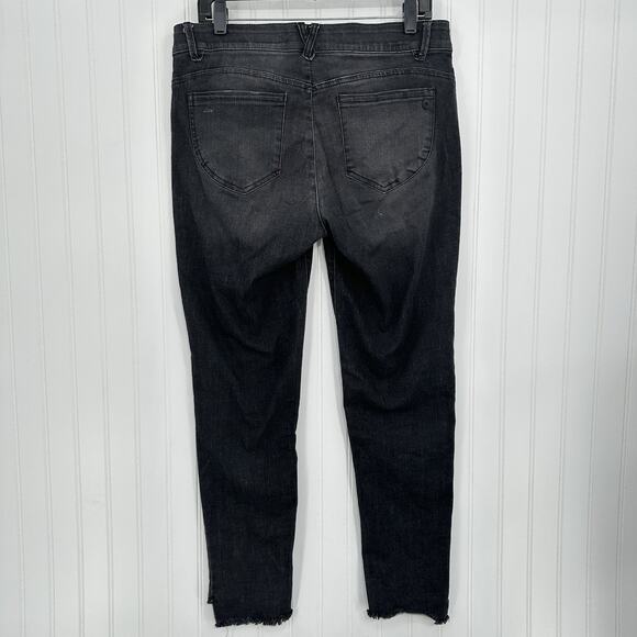 Democracy Jeans Womens 10 Skinny Ab Technology Black Denim Distressed Grunge - Picture 2 of 12